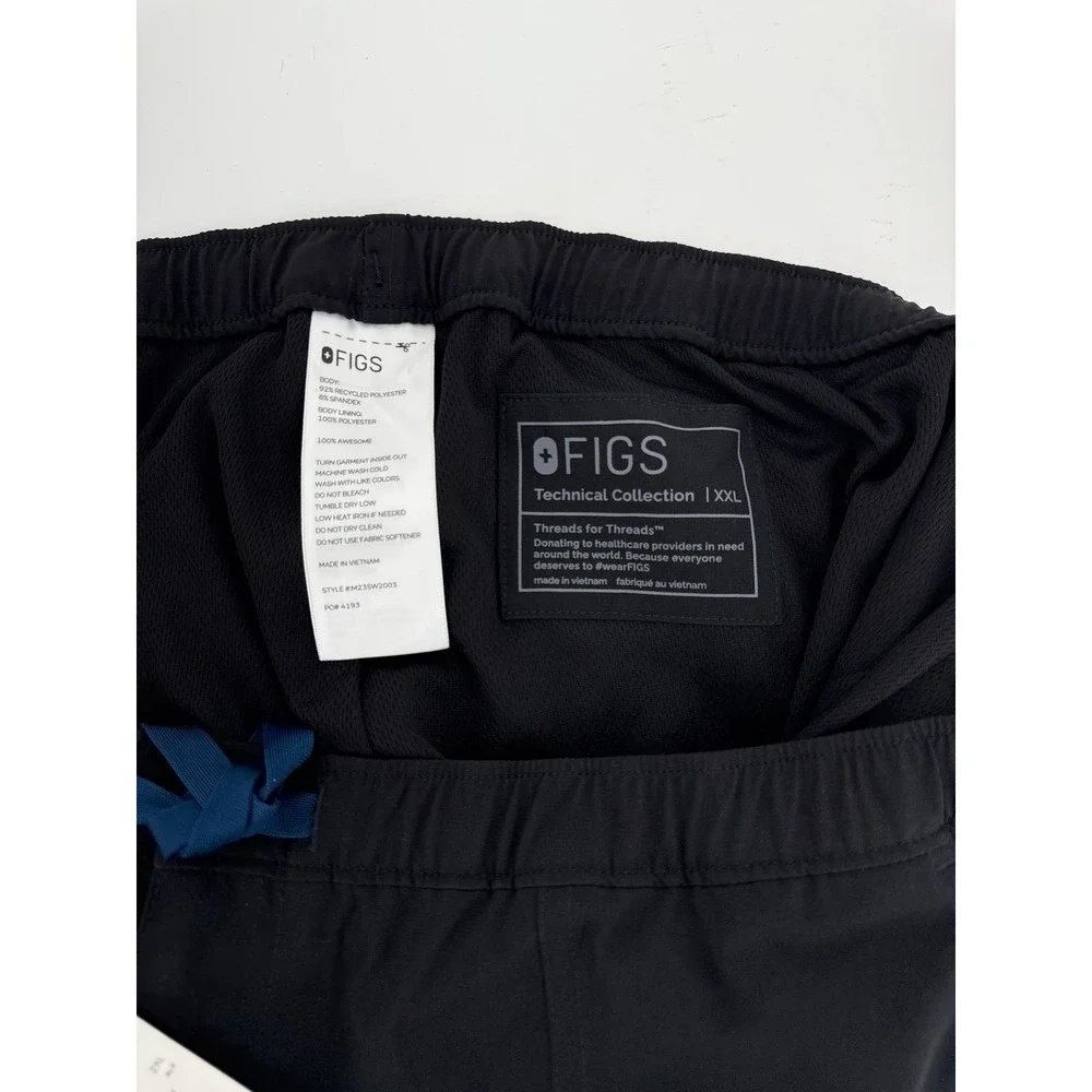 FIGS Cairo FreeX Lined Cargo Pant‎ Mens 2XL Black NEW M23SW2003 Scrubs Zip Fly